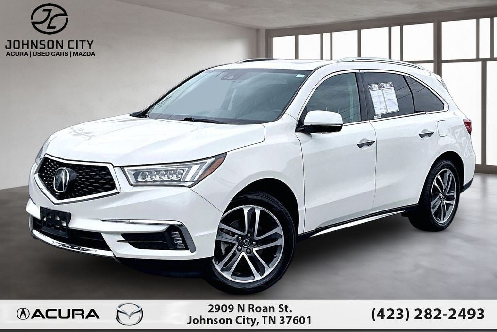 2017 Acura MDX 3.5L SH-AWD w/Advance Package in White — front three-quarter view