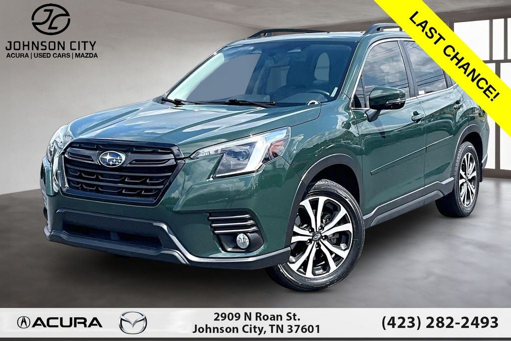 2023 Subaru Forester Limited in Cascade Green Silica — front three-quarter view
