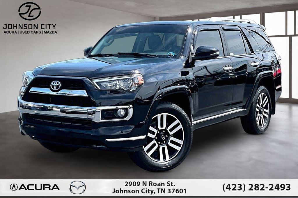 2018 Toyota 4Runner Limited in Midnight Black Metallic — front three-quarter view