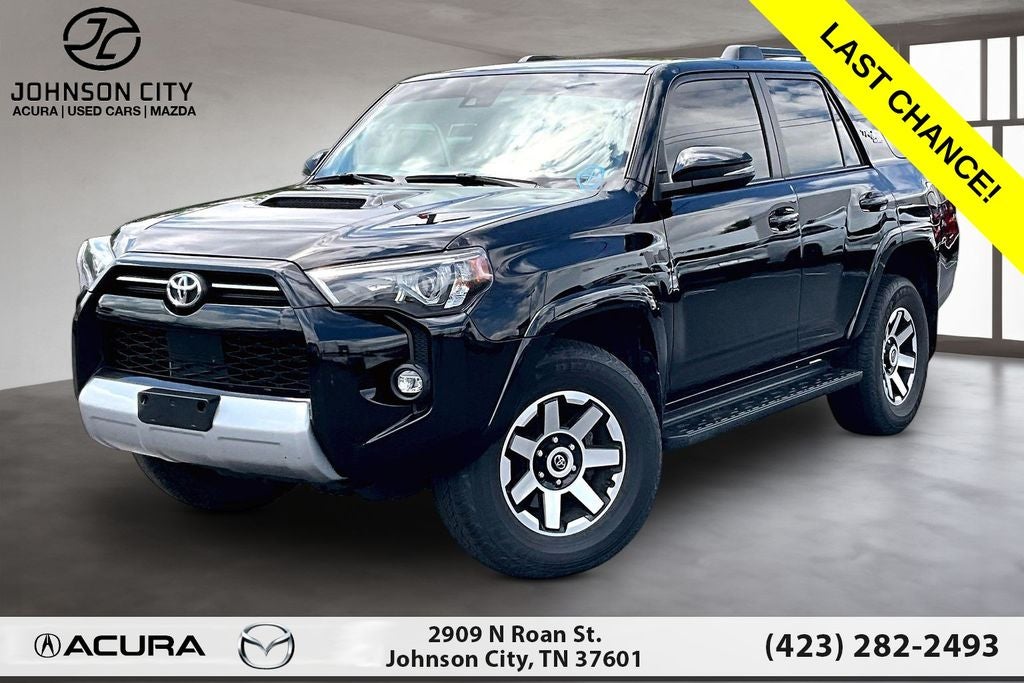 2022 Toyota 4Runner TRD Off-Road Premium in Midnight Black Metallic — front three-quarter view