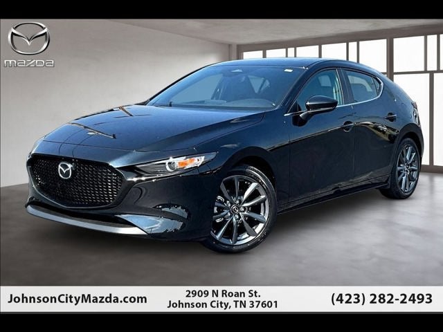 2026 Mazda Mazda3 Hatchback 2.5 S Preferred in Jet Black Mica — front three-quarter view
