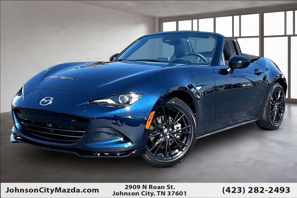 2026 Mazda Mazda MX-5 Miata Club in Deep Crystal Blue Mica — front three-quarter view