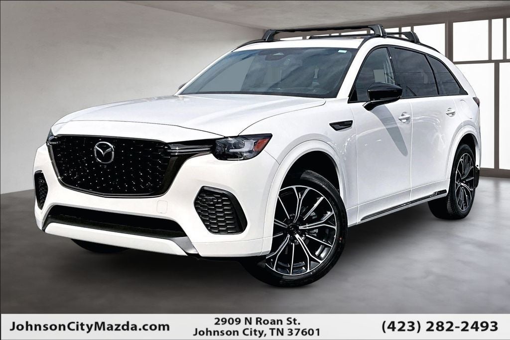 2026 Mazda Mazda CX-70 3.3 Turbo S Premium AWD in Rhodium White Premium — front three-quarter view