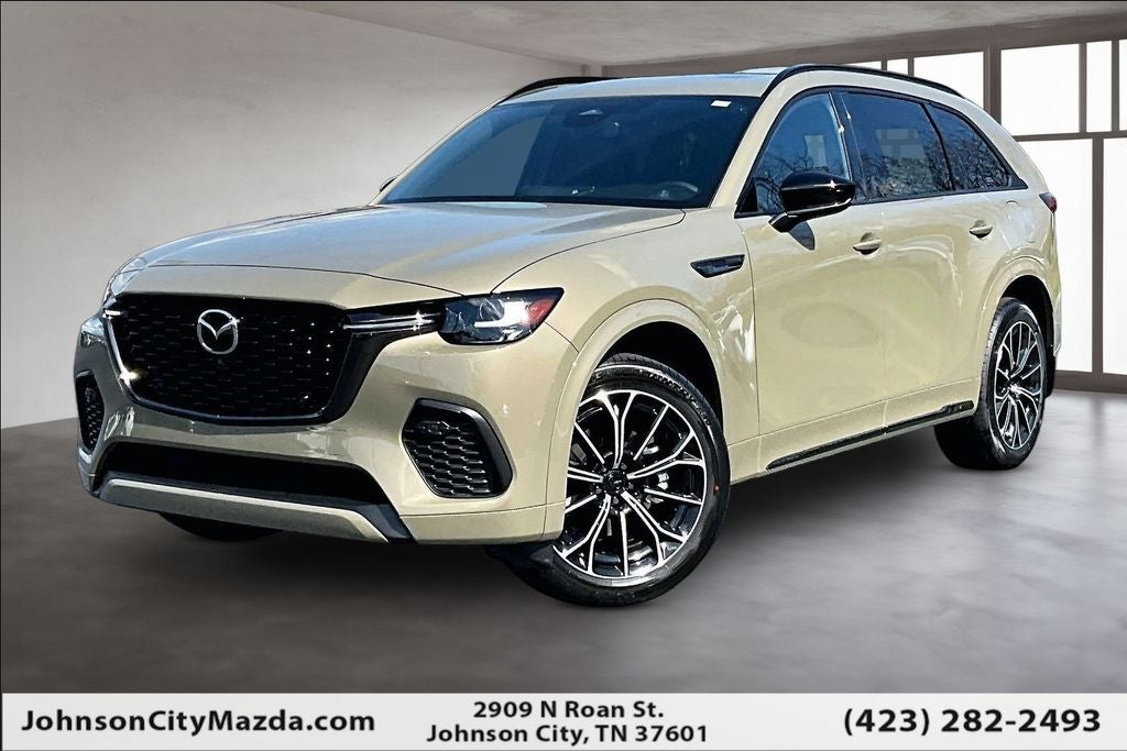 2026 Mazda Mazda CX-70 3.3 Turbo S Premium AWD in Zircon Sand Metallic — front three-quarter view