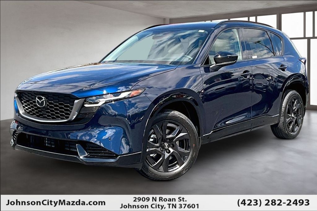 2026 Mazda Mazda CX-5 2.5 S Premium AWD in Navy Blue Mica — front three-quarter view