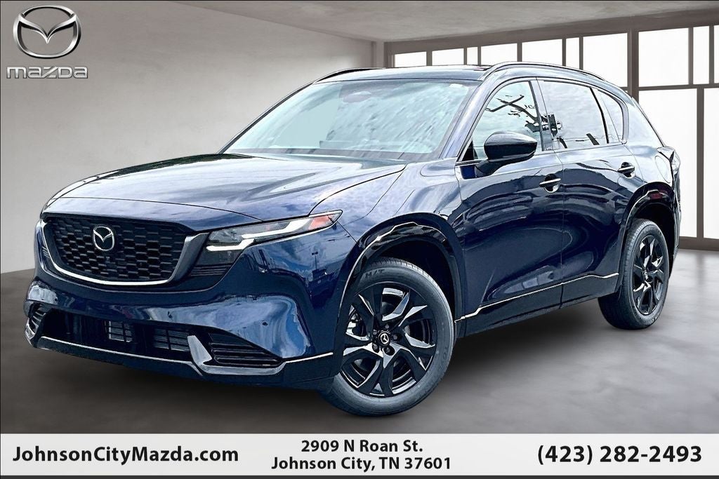 2026 Mazda Mazda CX-5 2.5 S Premium Plus AWD in Navy Blue Mica — front three-quarter view