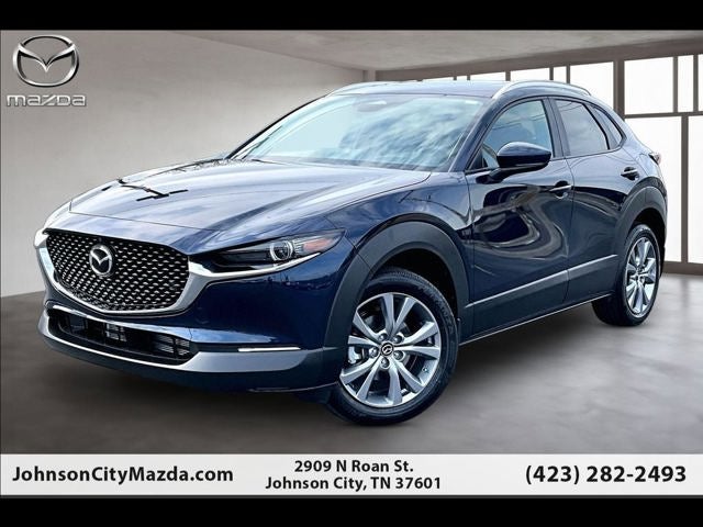 2026 Mazda Mazda CX-30 2.5 S Premium AWD in Deep Crystal Blue Mica — front three-quarter view