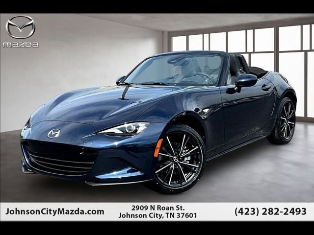 2026 Mazda Mazda MX-5 Miata Grand Touring in Deep Crystal Blue Mica — front three-quarter view