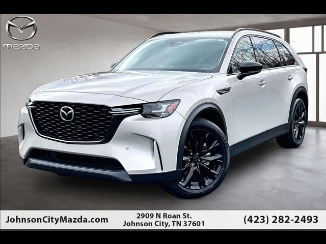 2026 Mazda Mazda CX-90 3.3 Turbo Premium Sport AWD in Platinum Quartz Metallic — front three-quarter view